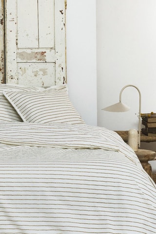 Parure de couette en coton Jaba - Blanc