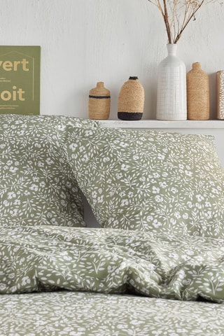 Parure de couette Crazy - Vert et blanc