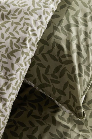 Parure de couette en coton 57 fils/cm² Sunshine - Vert et blanc