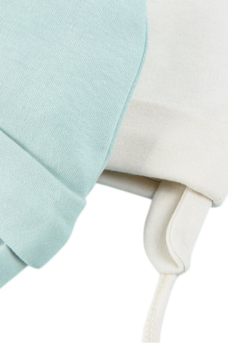 2 bonnets aviateurs Blanc et vert d’eau