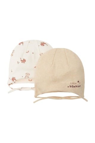 2 bonnets - Beige et écru