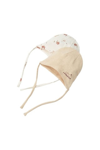 2 bonnets - Beige et écru