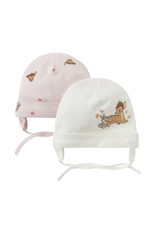 2 bonnets Bambi Disney – Blanc et rose