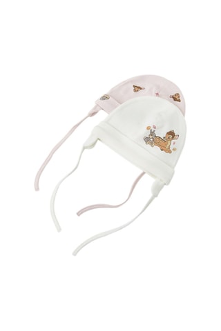 2 bonnets Bambi Disney – Blanc et rose