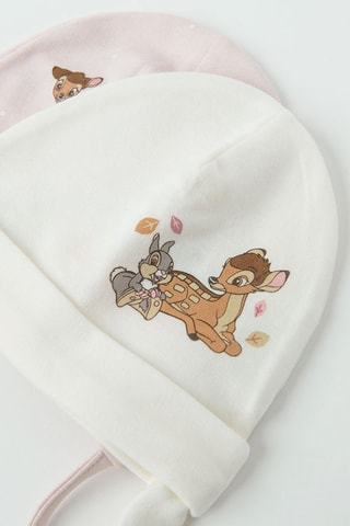 2 bonnets Bambi Disney – Blanc et rose