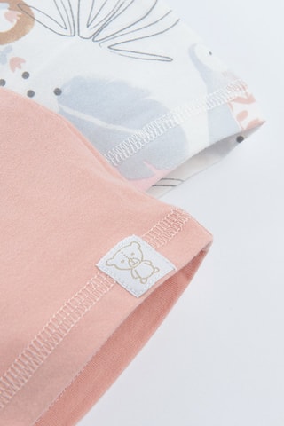2 bonnets - Rose et blanc