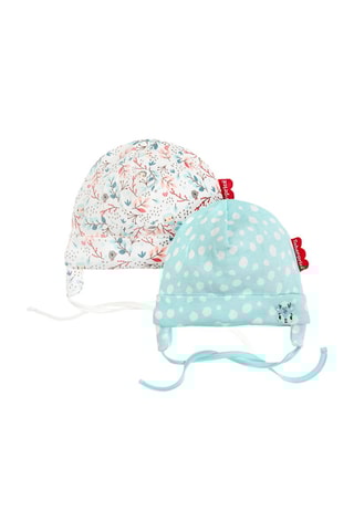2 bonnets en coton biologique Ecru