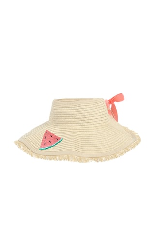 Visière en paille Beige
