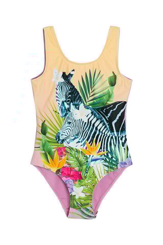 Maillot 1 pièce Beige et rose