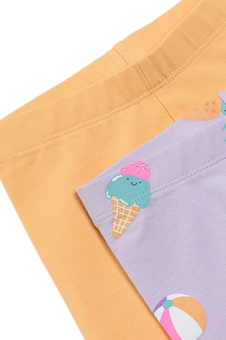 2 leggings Mauve et jaune