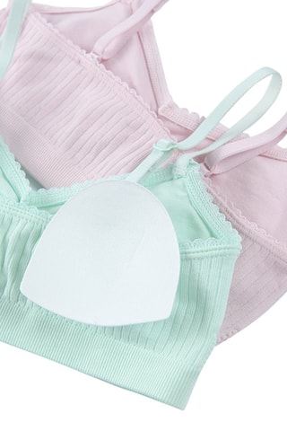 2 brassières push-up Vert et rose
