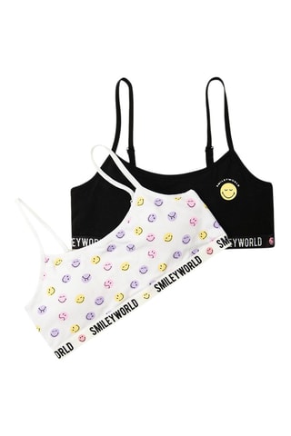 2 brassières Smiley - Noir et blanc