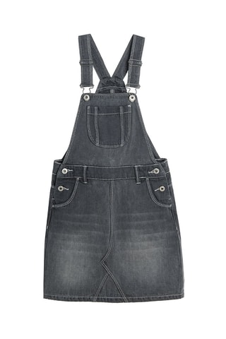 Robe salopette en jean Gris foncé