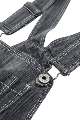Robe salopette en jean Gris foncé