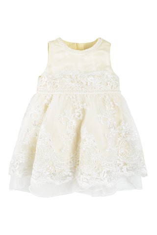 Robe bi-matière Ecru