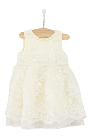 Robe bi-matière Ecru