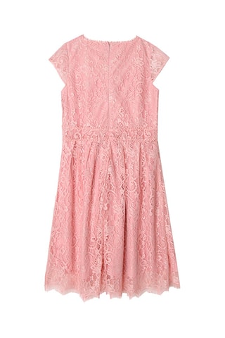 Robe plissée en dentelle Rose