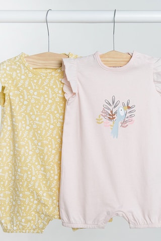2 barboteuses - Jaune et rose