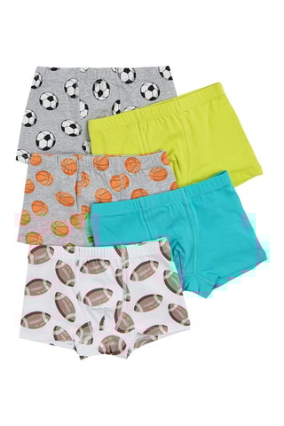5 boxers – Vert, gris clair et blanc