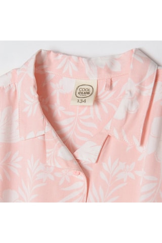 Chemisier noué Rose poudré et blanc