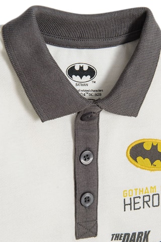 Polo Batman La Ligue des Justiciers DC Comics Ecru et anthracite
