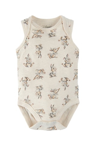 5 bodys Panpan Bambi Disney Beige chiné et ciel