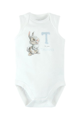 5 bodys Panpan Bambi Disney Beige chiné et ciel