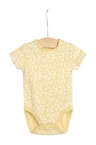 3 bodys Rose, jaune et blanc