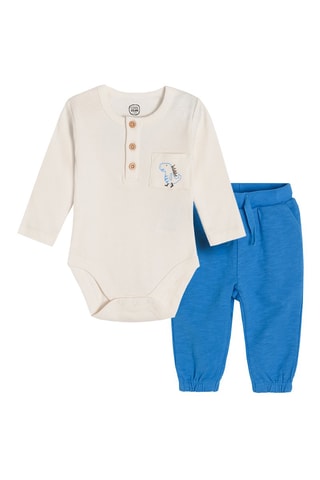 Body et jogging Blanc et bleu cobalt chiné