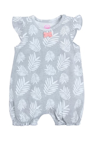 2 barboteuses en coton biologique Rose et gris clair