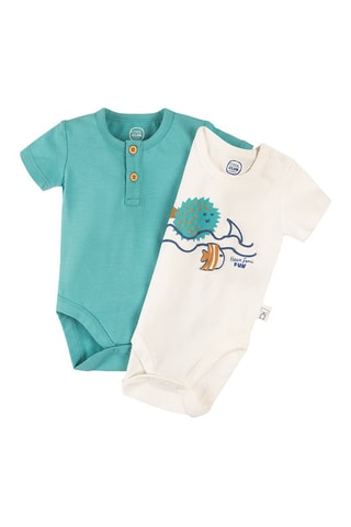 2 bodys Blanc et turquoise