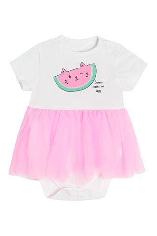 Body-robe Blanc et rose