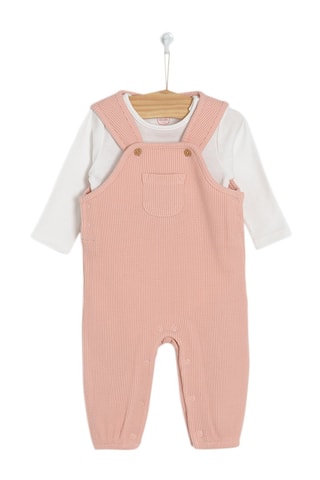 Body et salopette Blanc et rose