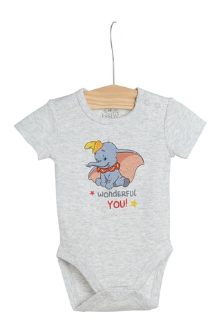 3 bodys Dumbo Dumbo Disney Gris clair chiné et blanc
