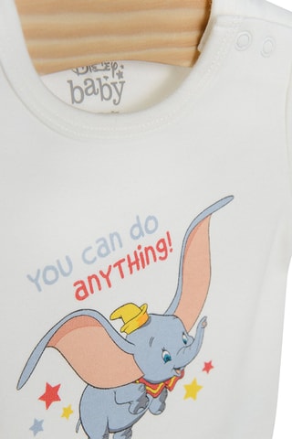 3 bodys Dumbo Dumbo Disney Gris clair chiné et blanc