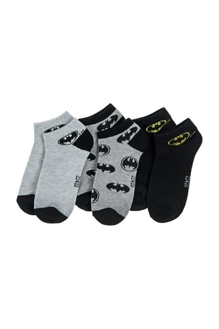 3 paires de chaussettes Batman La League des Justiciers DC Comics - Gris clair chiné et noir