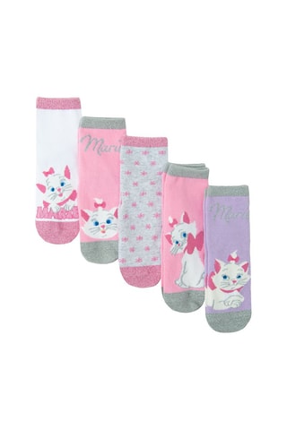 5 paires de chaussettes Les Aristochats Disney - Blanc et rose