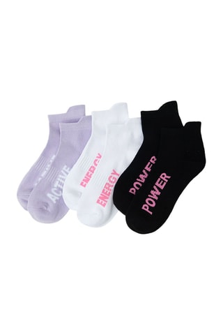 3 paires de chaussettes - Mauve, blanc et noir