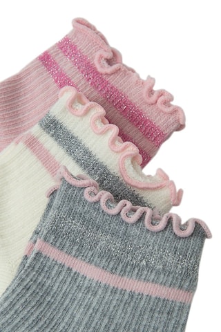3 paires de chaussettes - Rose clair, écru et gris chiné