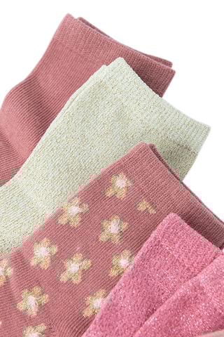5 paires de chaussettes - Vieux rose, écru et rose