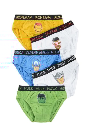 5 slips Avengers Marvel Blanc et vert