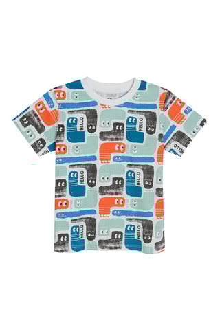 T-shirt Blanc et vert d’eau