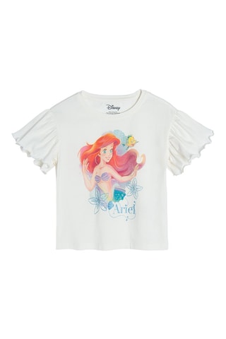 T-shirt Polochon et Ariel La petite Sirène Disney Ecru