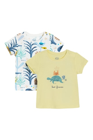 2 t-shirts Blanc et jaune
