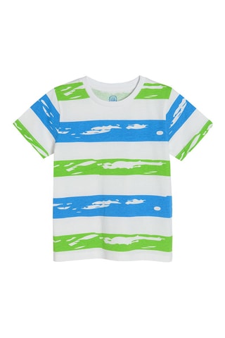 3 t-shirts Blanc, vert et bleu