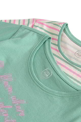 2 t-shirts Vert et rose