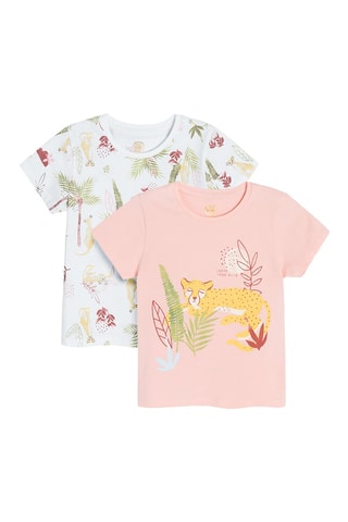 2 t-shirts Blanc et rose