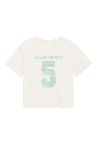 T-shirt 2 en 1 - Ecru et vert d'eau