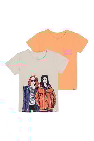 2 t-shirts Ecru et orange