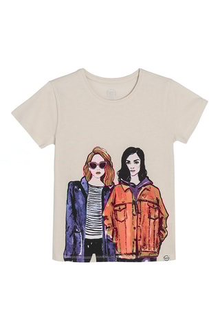 2 t-shirts Ecru et orange